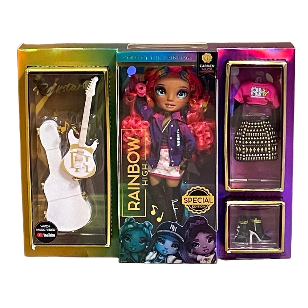 Rainbow Guitar Special Edition Rainbow High Rockstars CARMEN MAJOR Fashion Doll